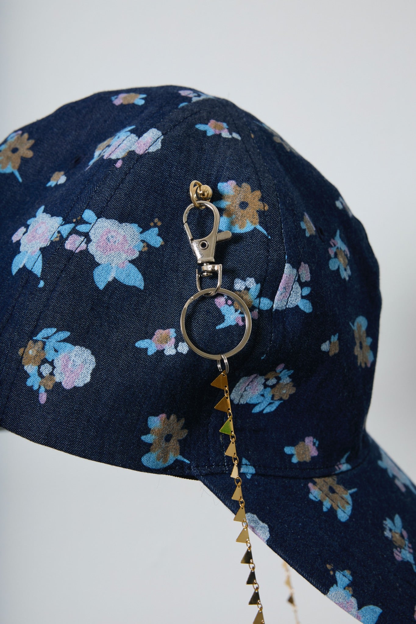 BODYSONG. / 先行予約 FLORAL DENIM CAP - NAVY