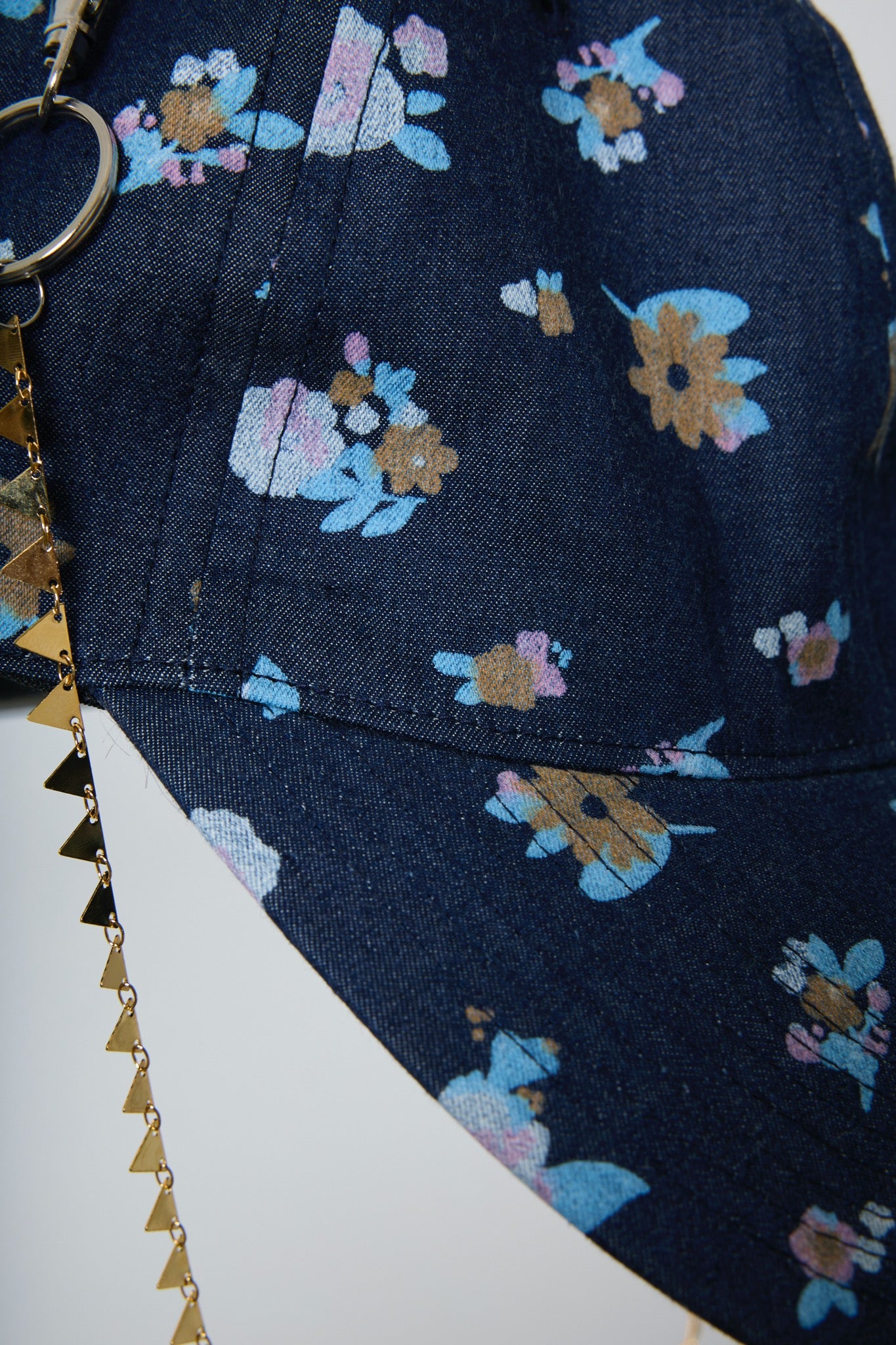 BODYSONG. / 先行予約 FLORAL DENIM CAP - NAVY