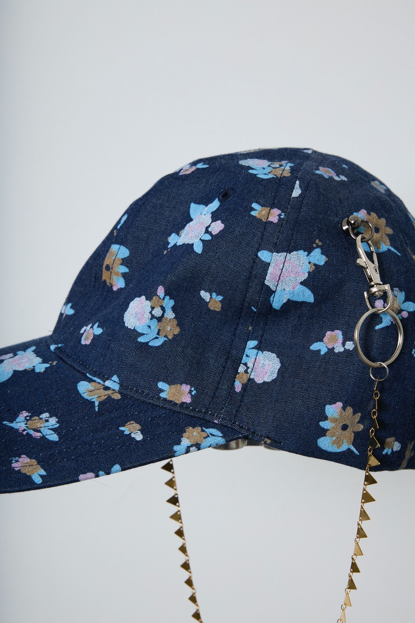 BODYSONG. / 先行予約 FLORAL DENIM CAP - NAVY