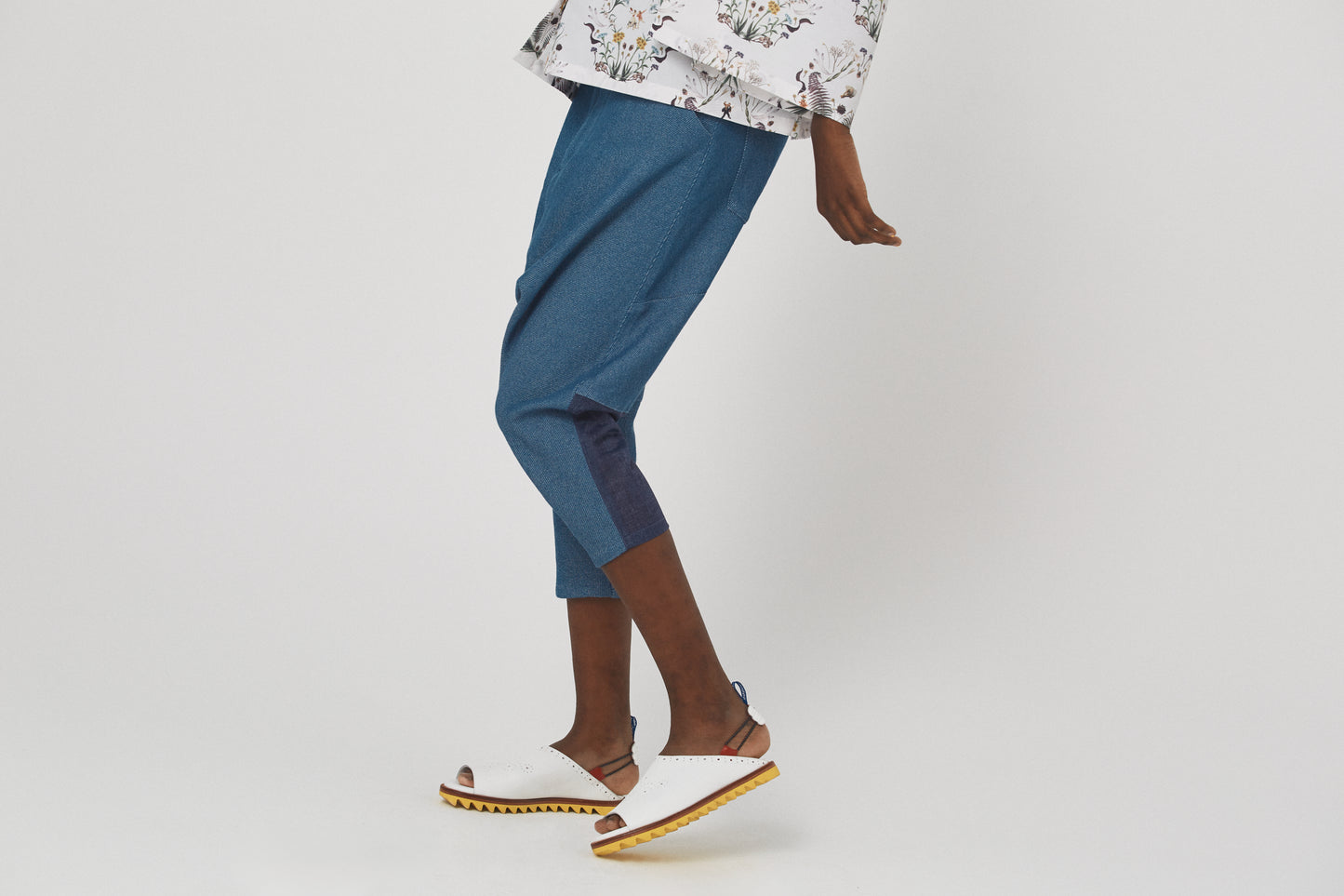BEDSIDEDRAMA / Mix Tex Relax Jeans - BLUE