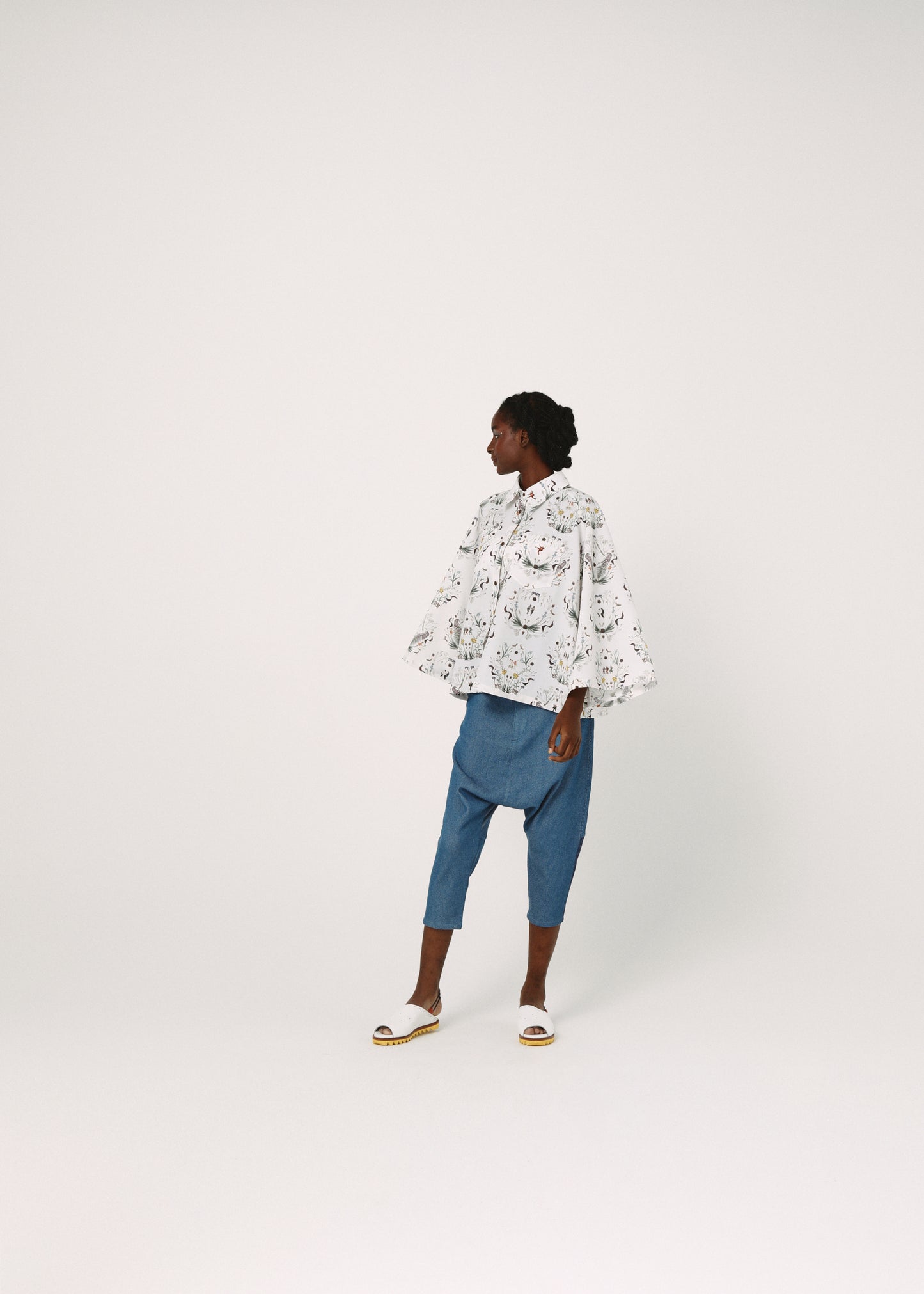 BEDSIDEDRAMA / Mix Tex Relax Jeans - BLUE