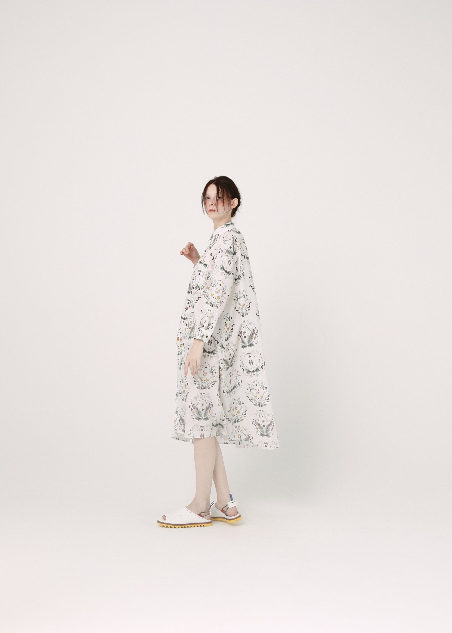 BEDSIDEDRAMA / Dance In The Garden Maxi Shirt - NATURAL