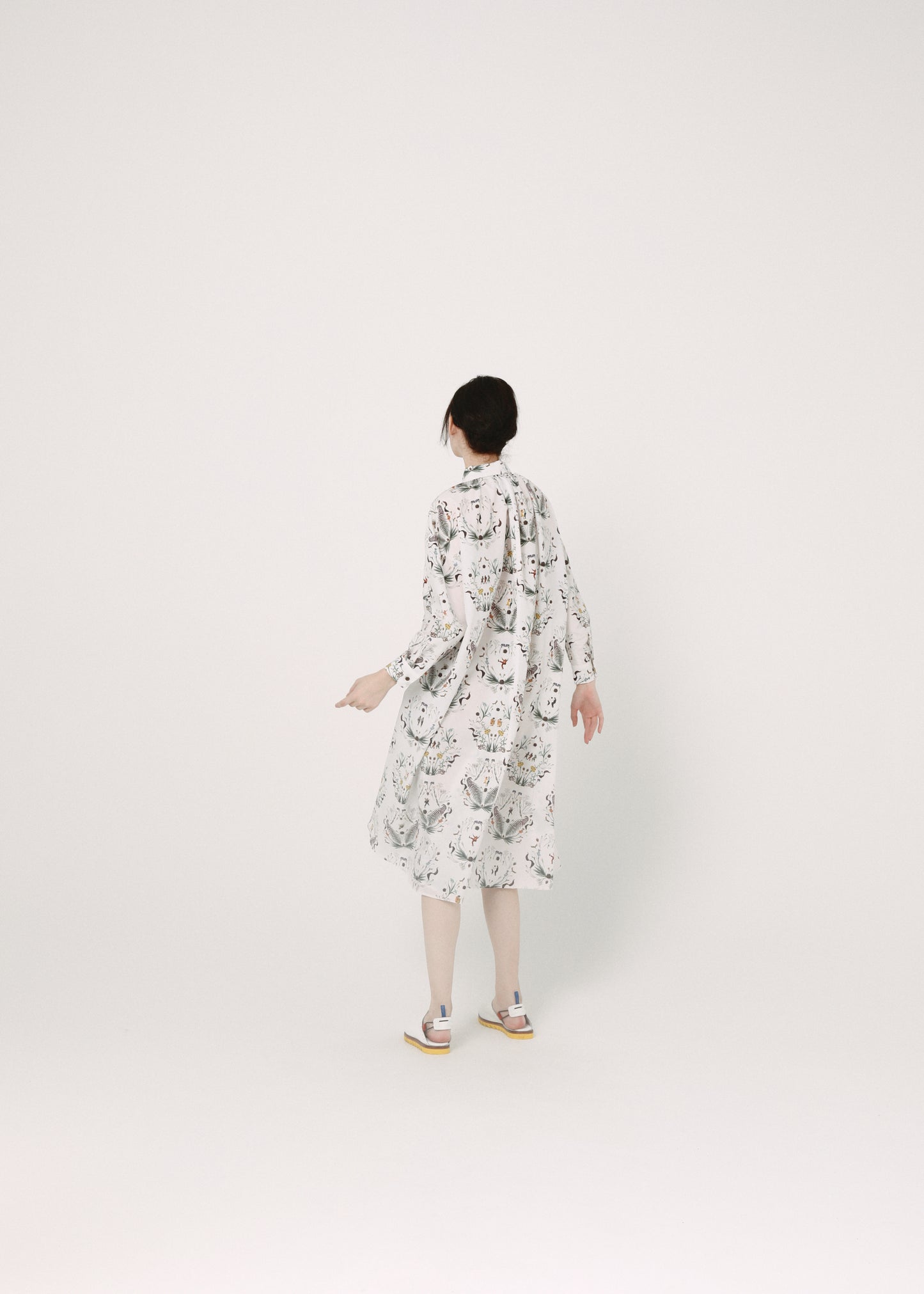 BEDSIDEDRAMA / Dance In The Garden Maxi Shirt - NATURAL