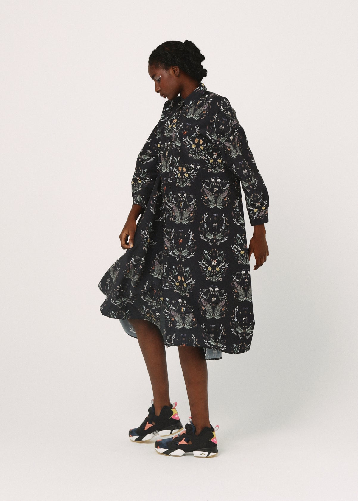BEDSIDEDRAMA / Dance In The Garden Maxi Shirt - BLACK