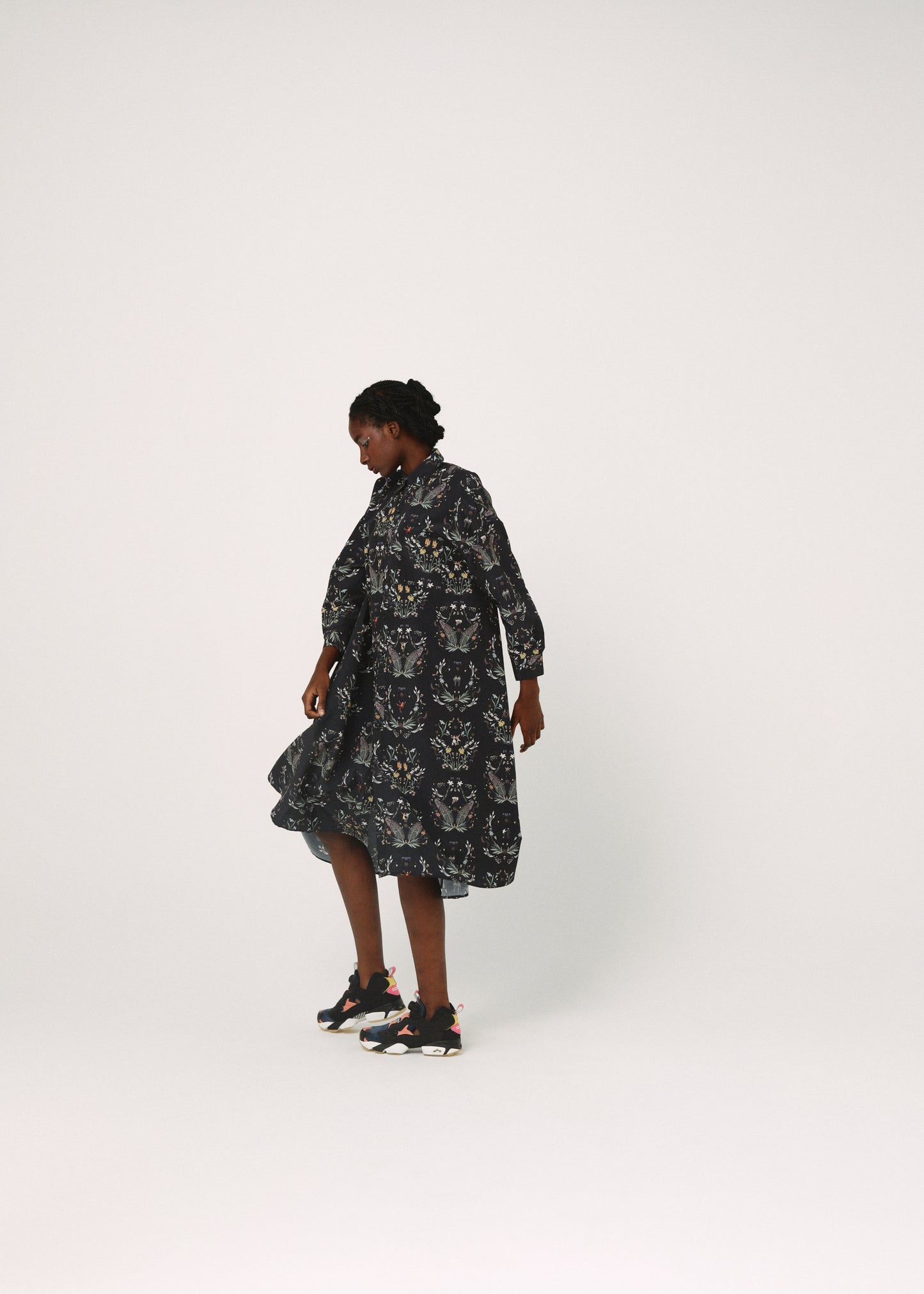 BEDSIDEDRAMA / Dance In The Garden Maxi Shirt - BLACK
