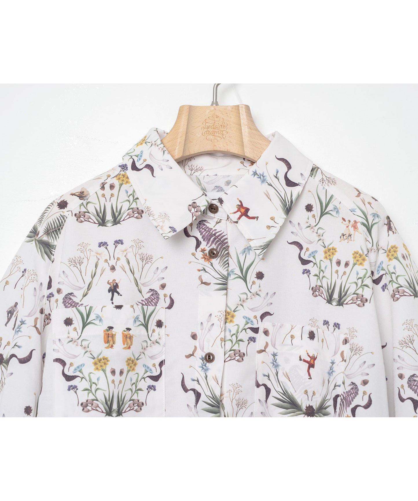 BEDSIDEDRAMA / Dance In The Garden Cape Shirt - NATURAL