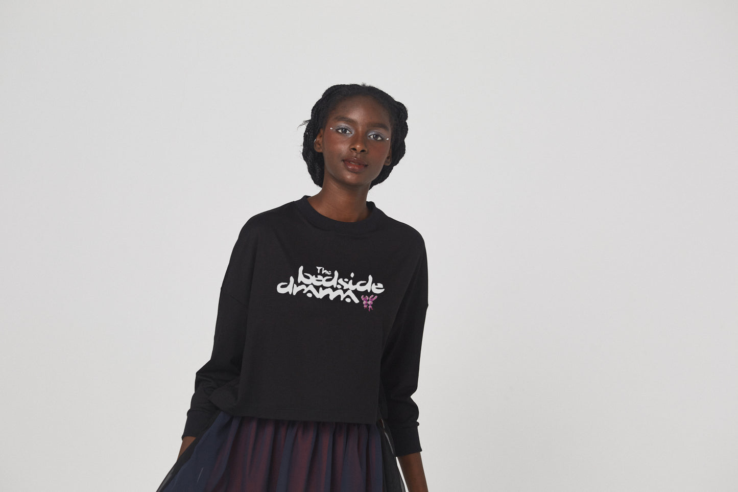 BEDSIDEDRAMA / BEDSIDE SISTERS Wide L/S Tee - BLACK