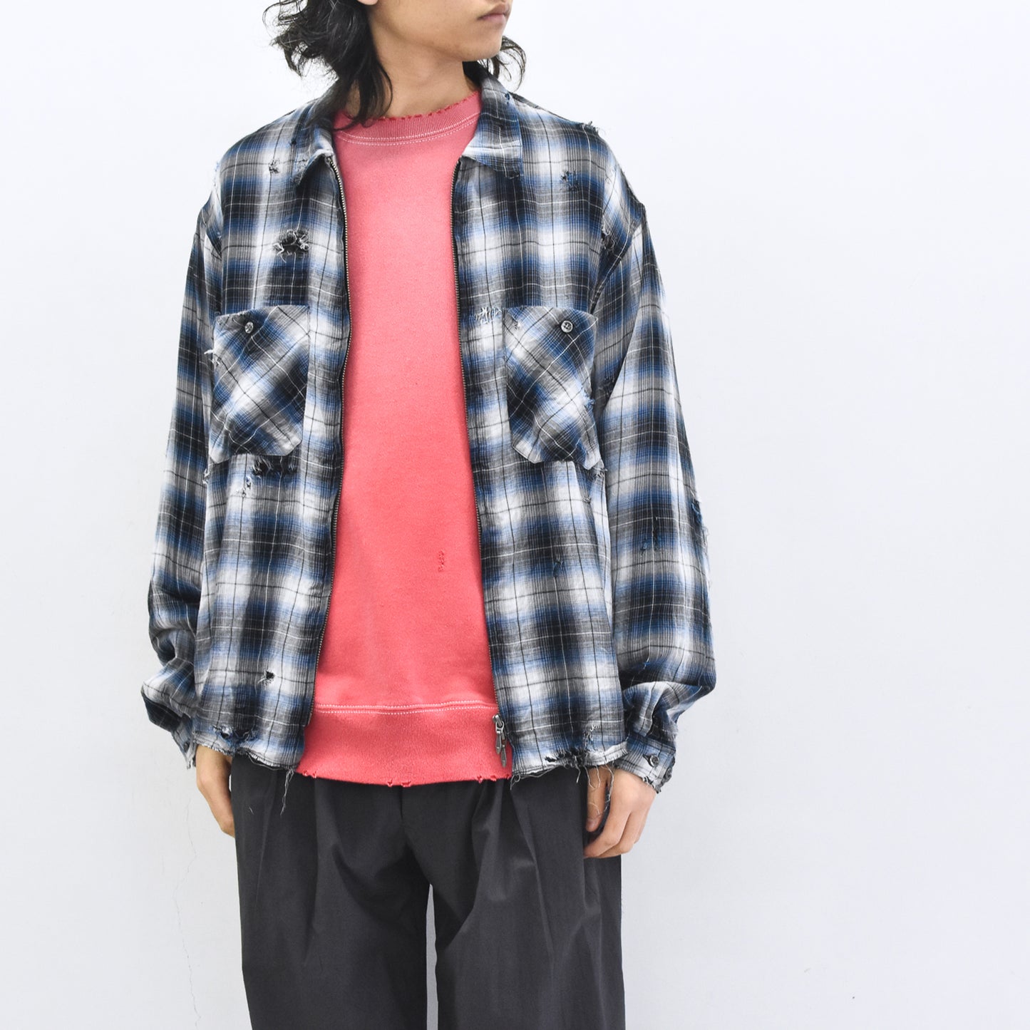 THE JEAN PIERRE / Grunge Destroy Kurt Shirt - BLUE