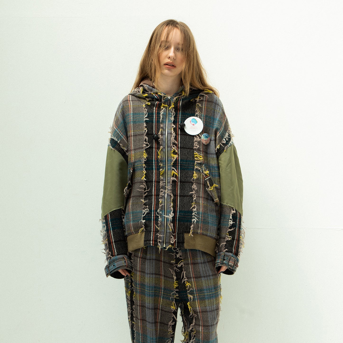 STOF / 先行予約 FRINGE WOOL MIX HOODED BLOUSON - BEIGE