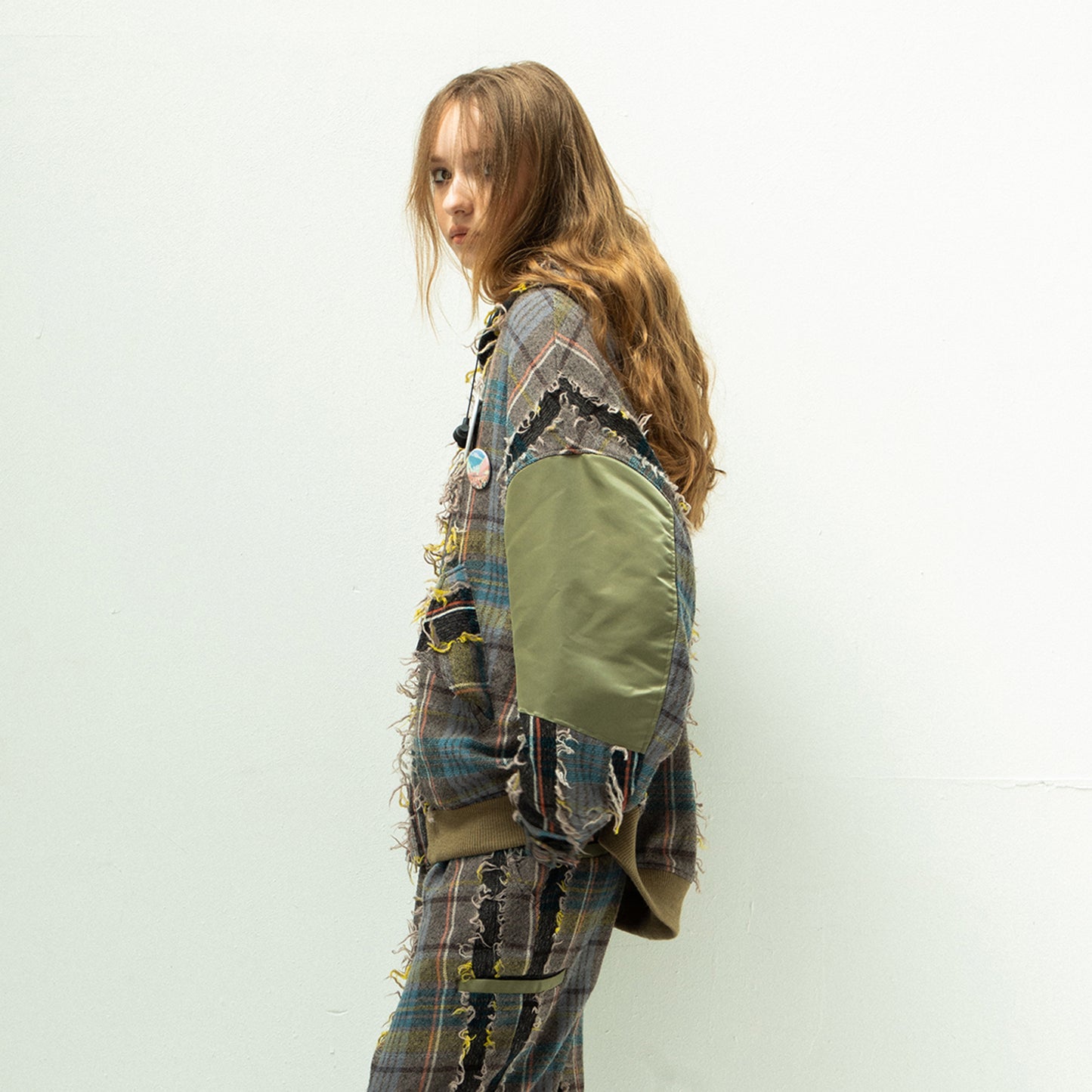 STOF / 先行予約 FRINGE WOOL MIX HOODED BLOUSON - BEIGE
