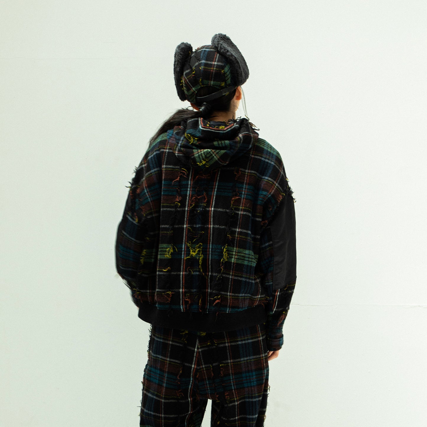 STOF / 先行予約 WOOL CHECK RUSSIAN CAP - BLACK