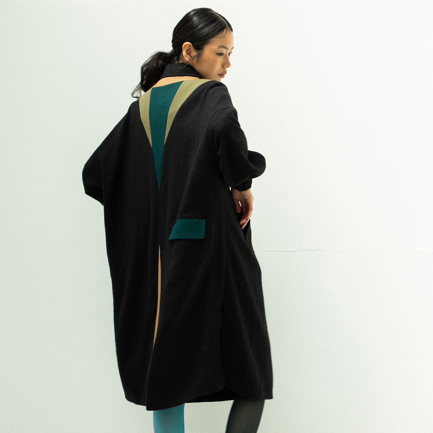 STOF / 先行予約 COLOR MIX LINEN WOOL COAT - BLACK