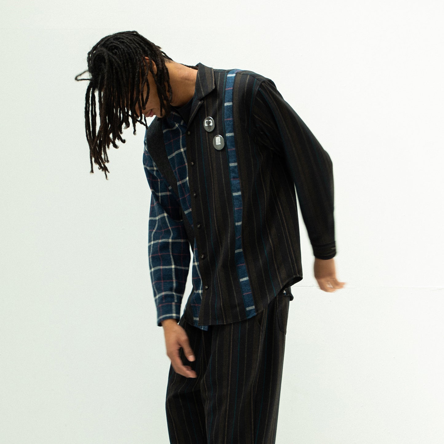 STOF / MIX STRIPE SHIRTS - BLACK