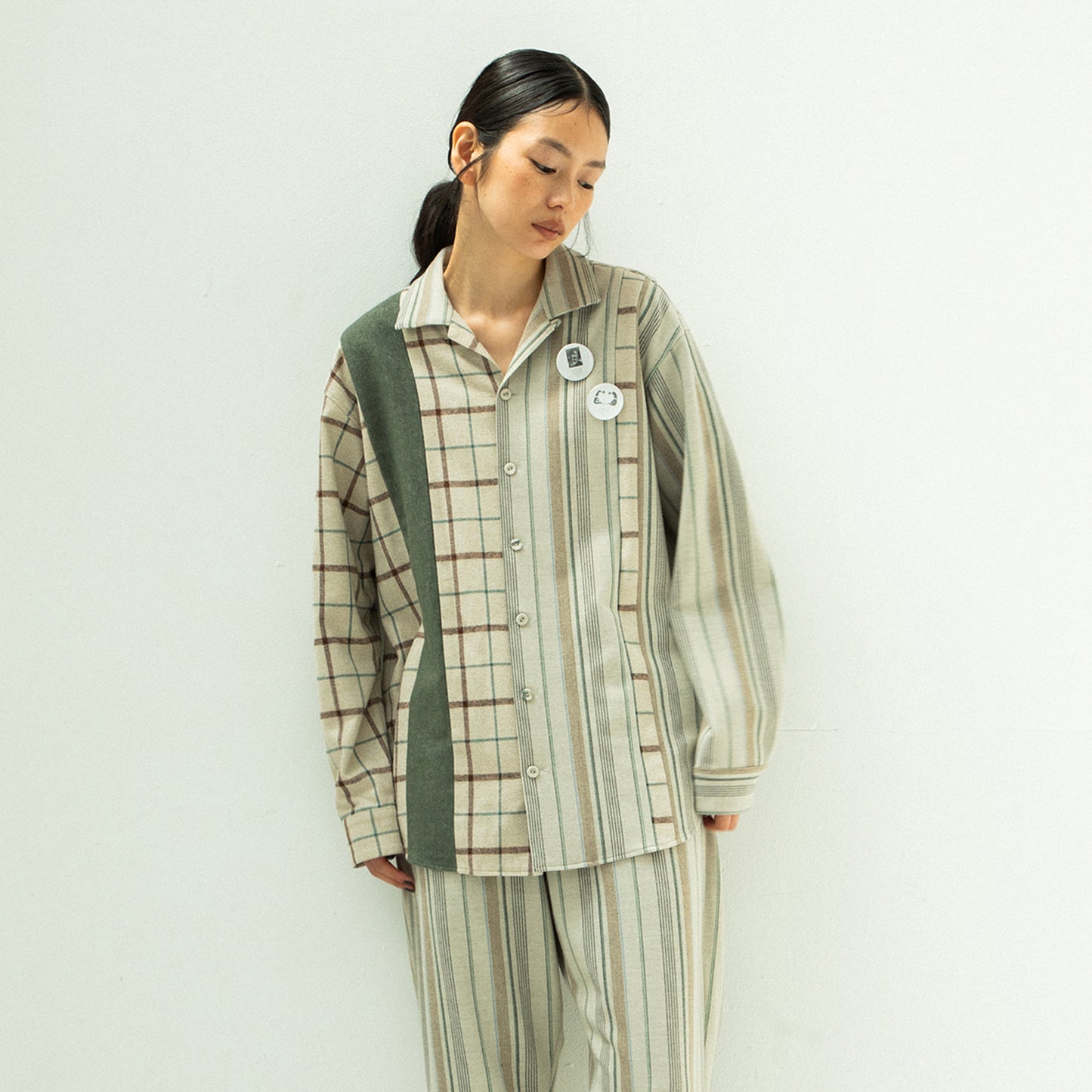 STOF / MIX STRIPE SHIRTS - BEIGE