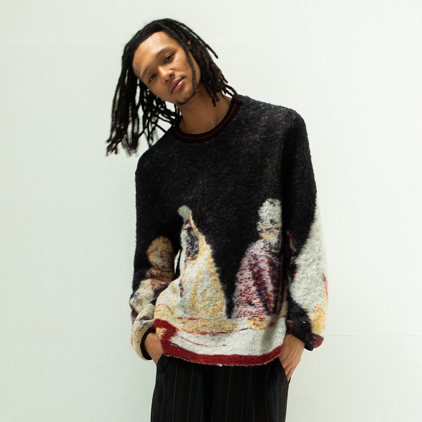 STOF / 先行予約 STAR MOHAIR KNIT SWEATER - BLACK
