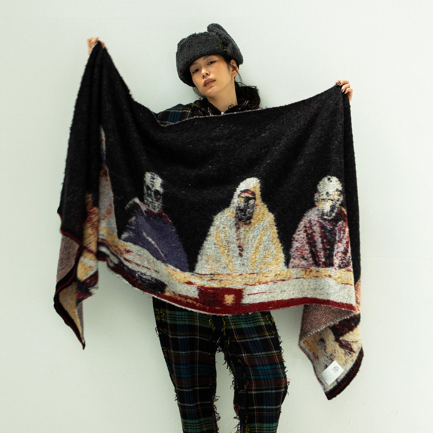 STOF / 先行予約 STAR MOHAIR KNIT BLANKET - BLACK
