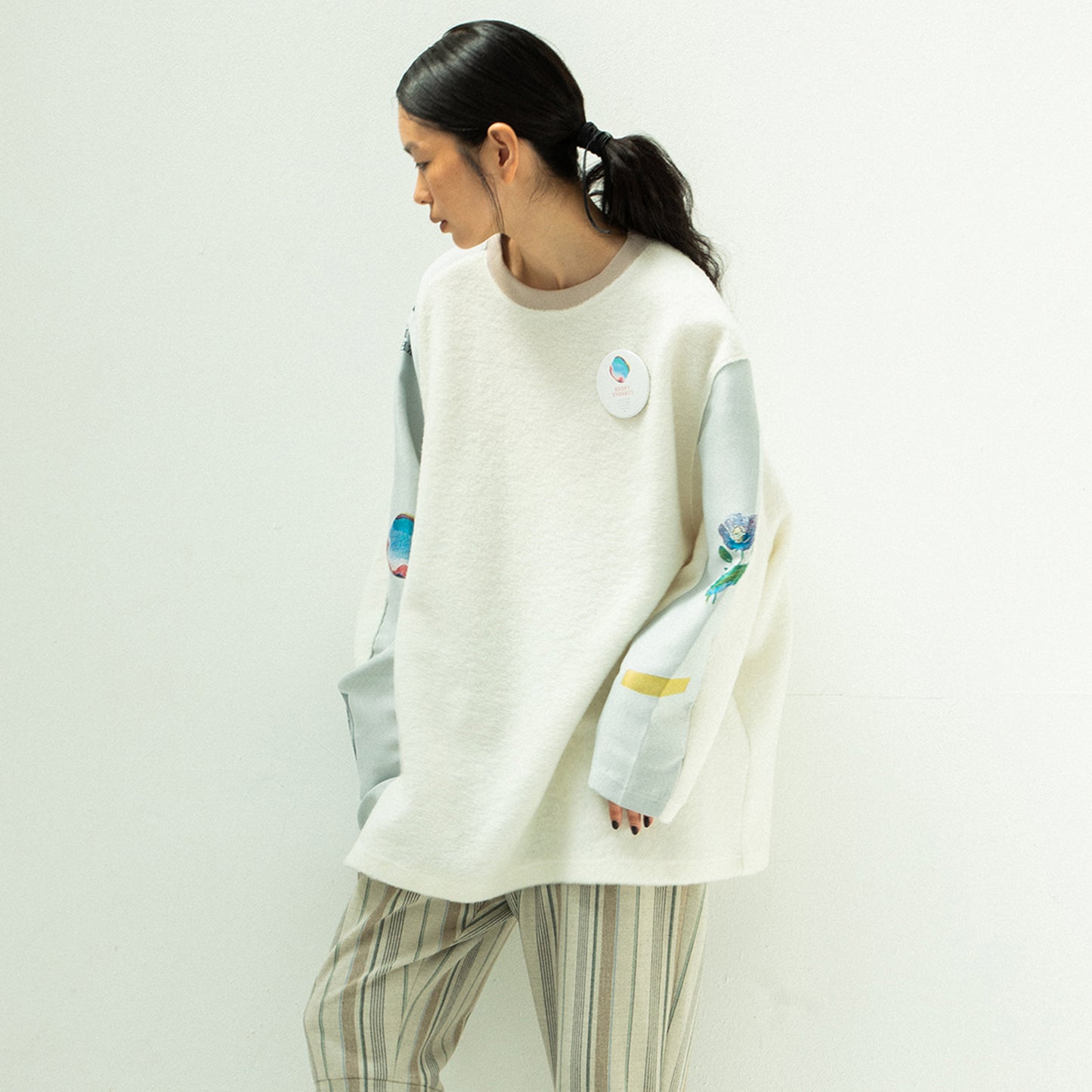 STOF / 先行予約 FLAGMENTS MIX PULLOVER - WHITE