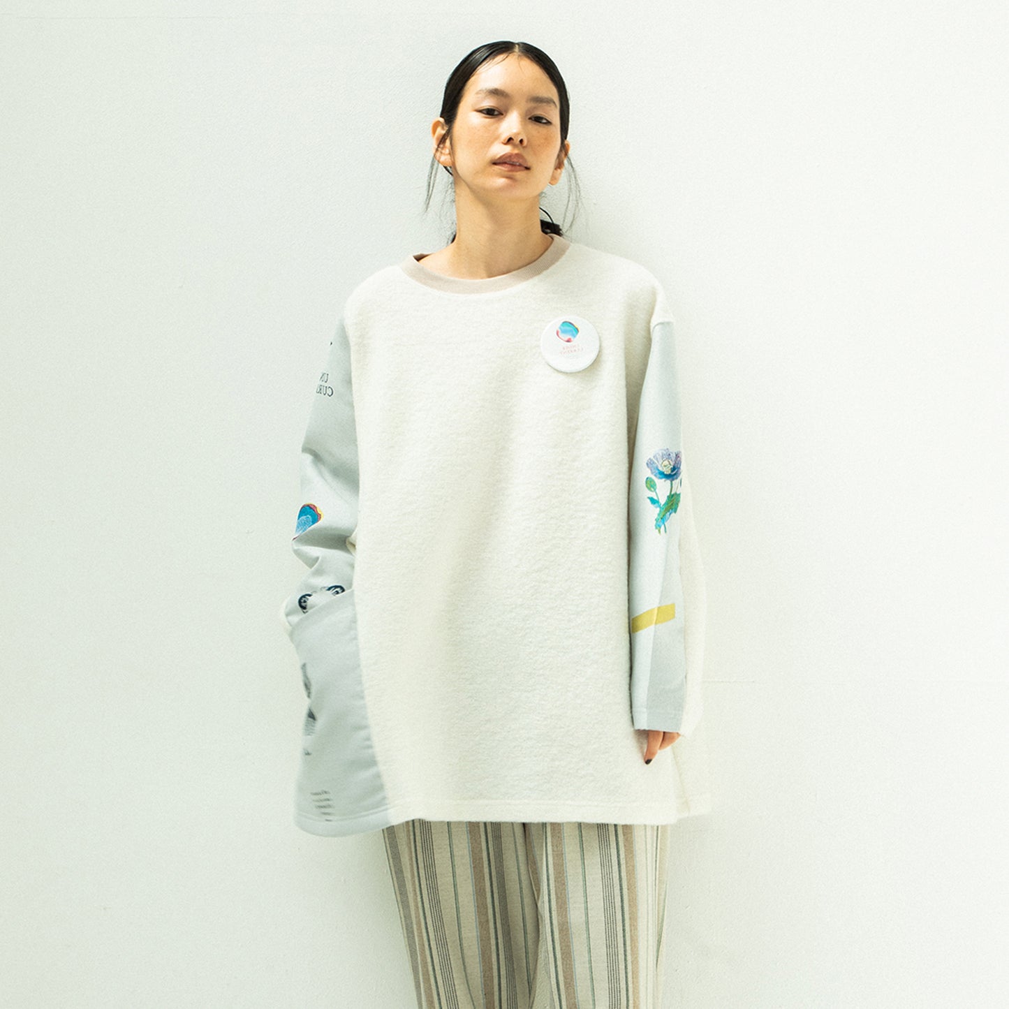 STOF / 先行予約 FLAGMENTS MIX PULLOVER - WHITE