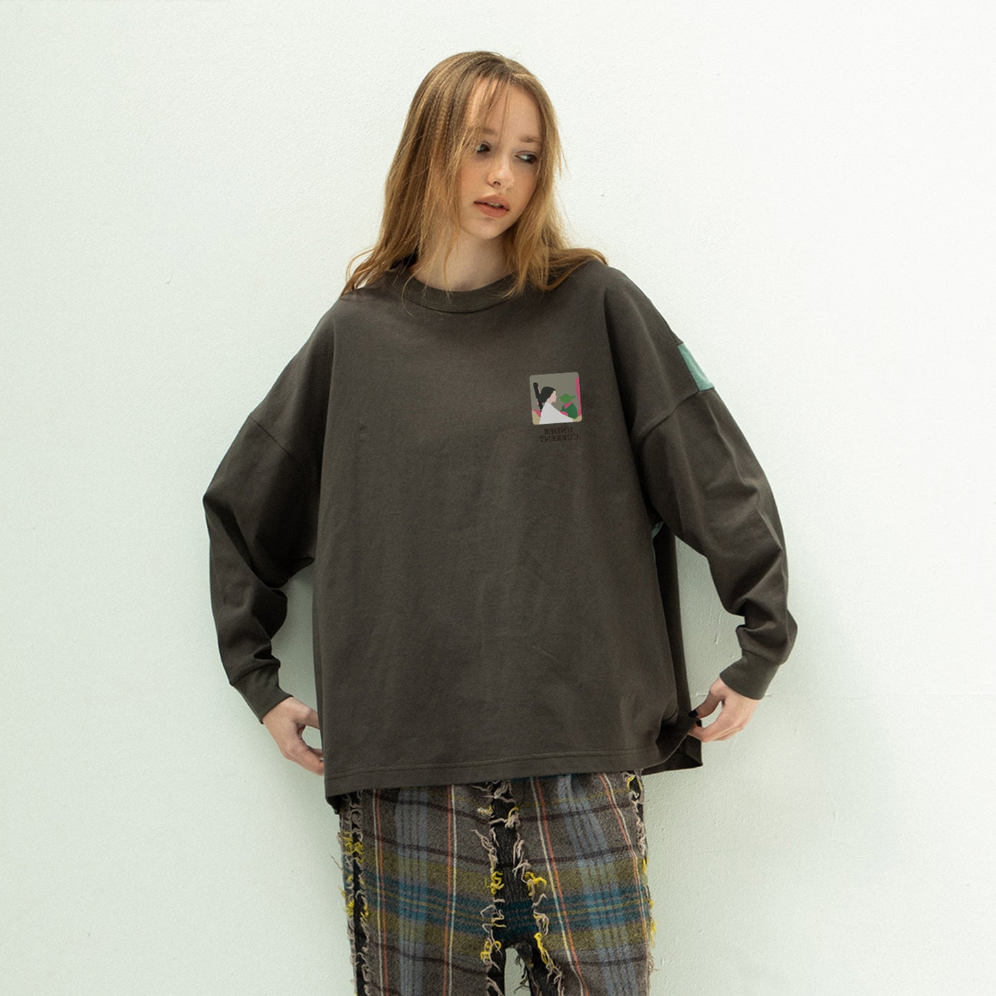 STOF / 先行予約 COLOR MIX RELAX TEE- CHACOAL