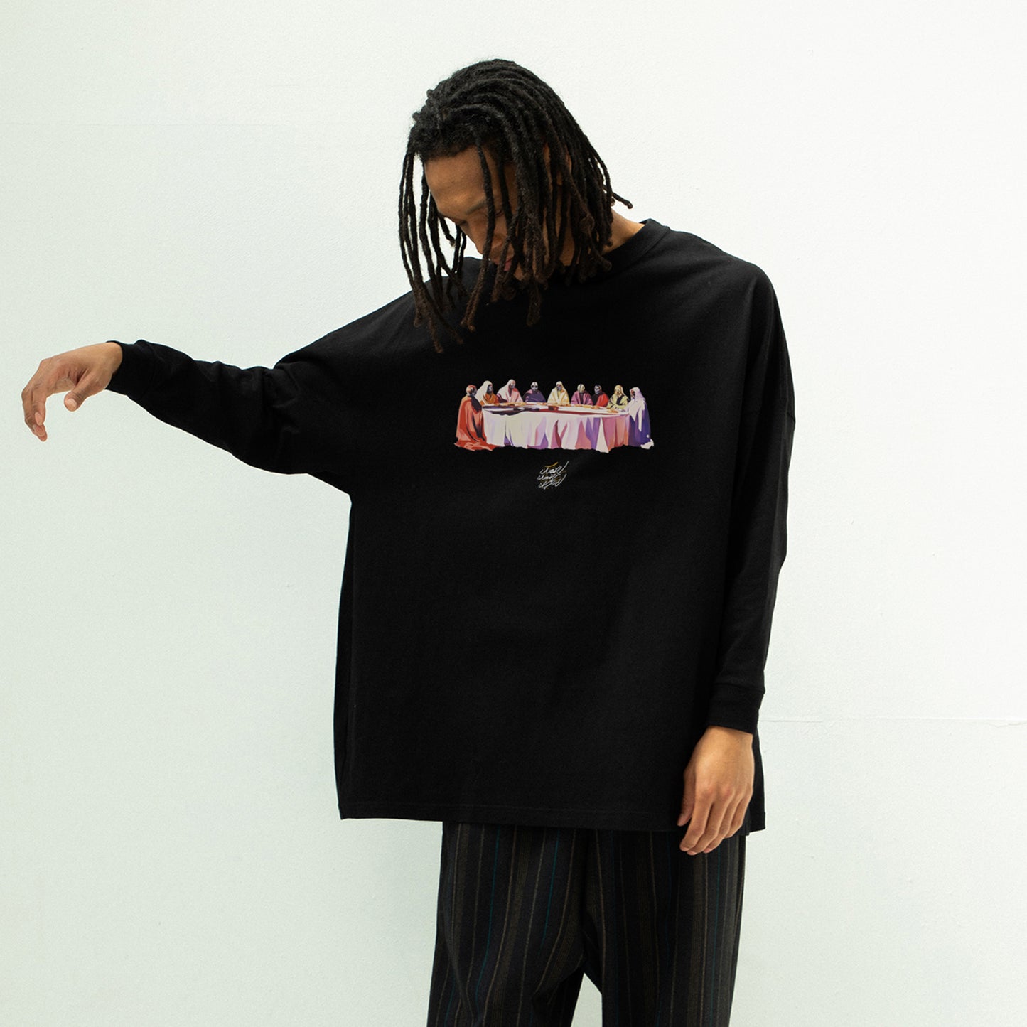 STOF / 先行予約 GALAXY DIALOGUE L/S T-SHIRT - BLACK