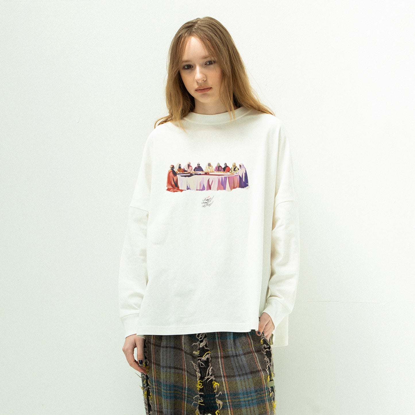 STOF / 先行予約 GALAXY DIALOGUE L/S T-SHIRT - WHITE