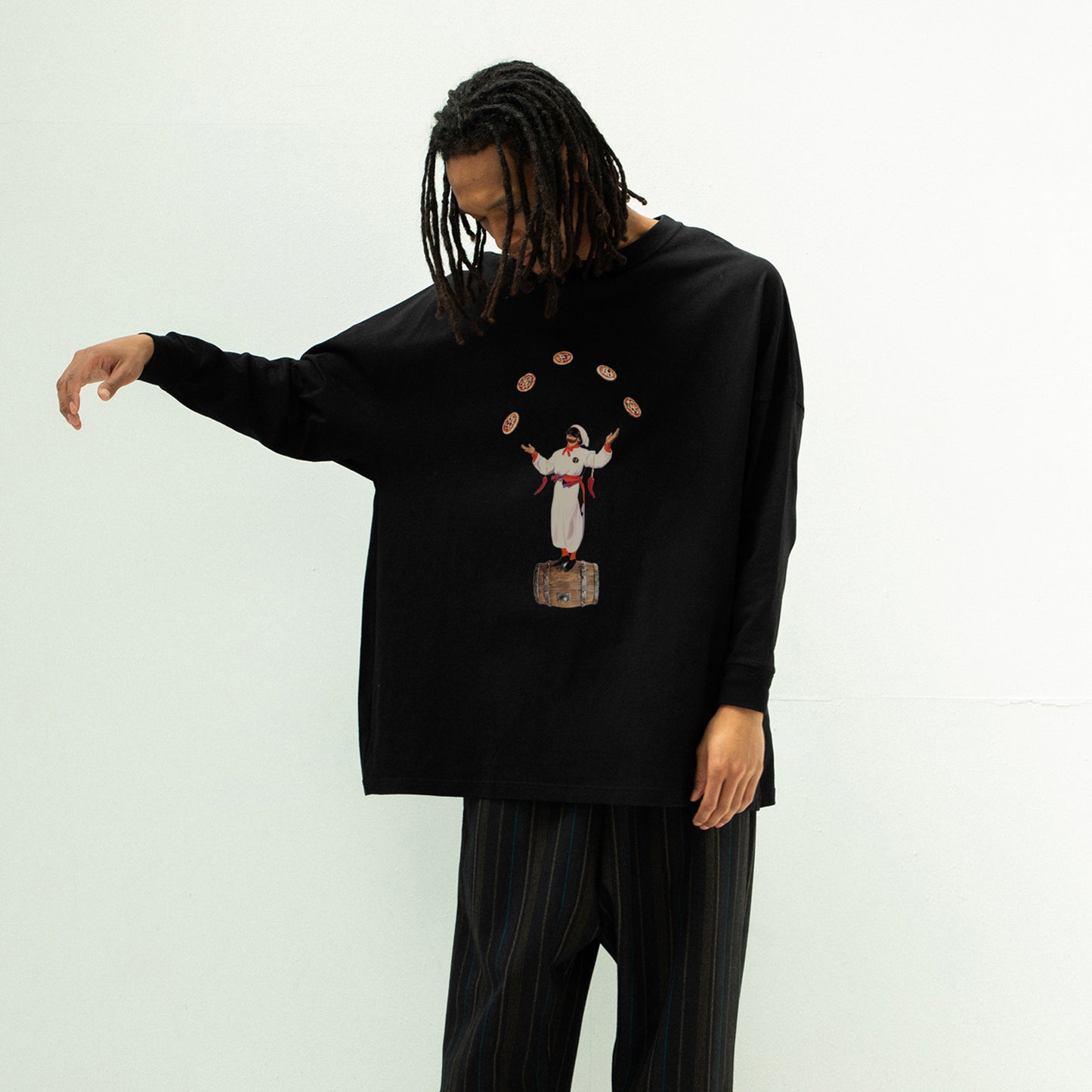 STOF / 先行予約 PIZZA OF LIFE L/S T-SHIRT - BLACK