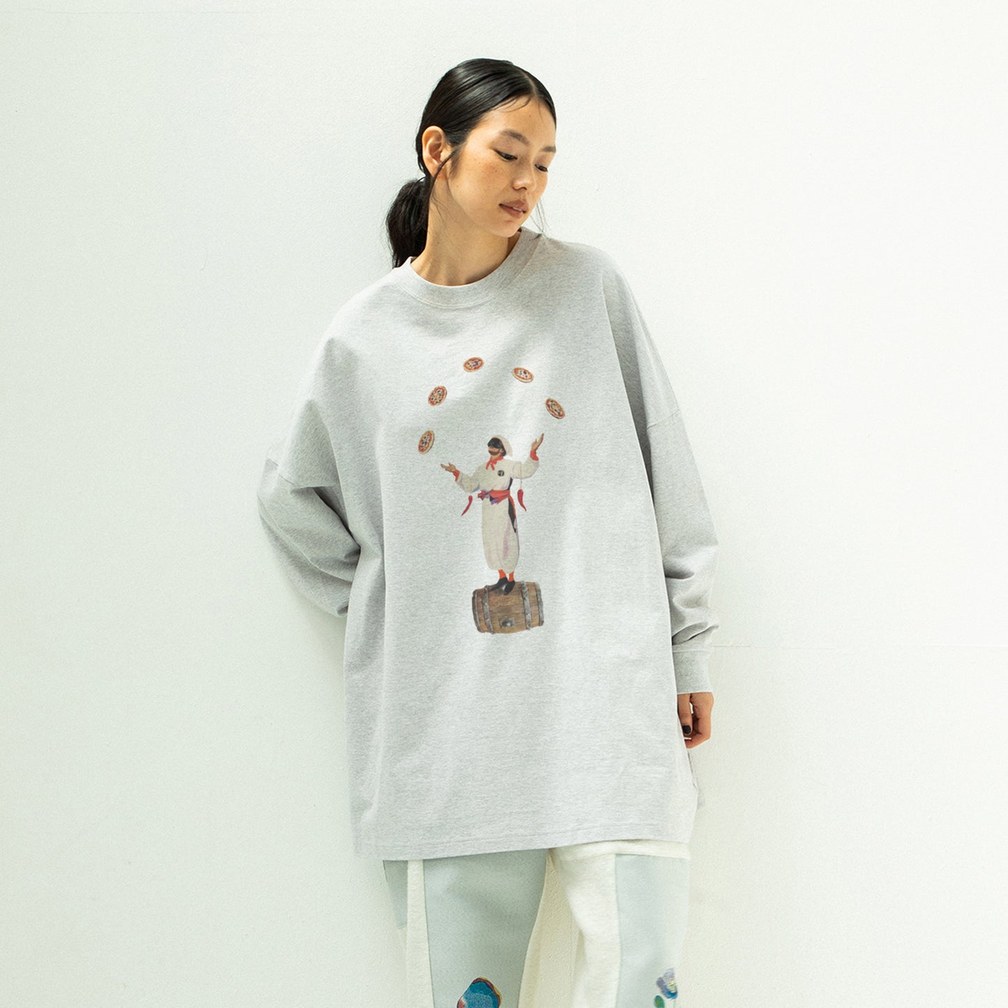 STOF / 先行予約 PIZZA OF LIFE L/S T-SHIRT - OATMEAL