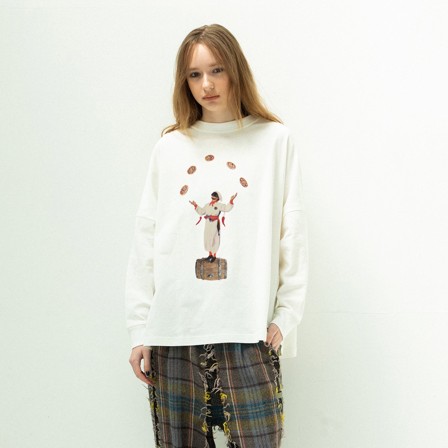 STOF / 先行予約 PIZZA OF LIFE L/S T-SHIRT - WHITE