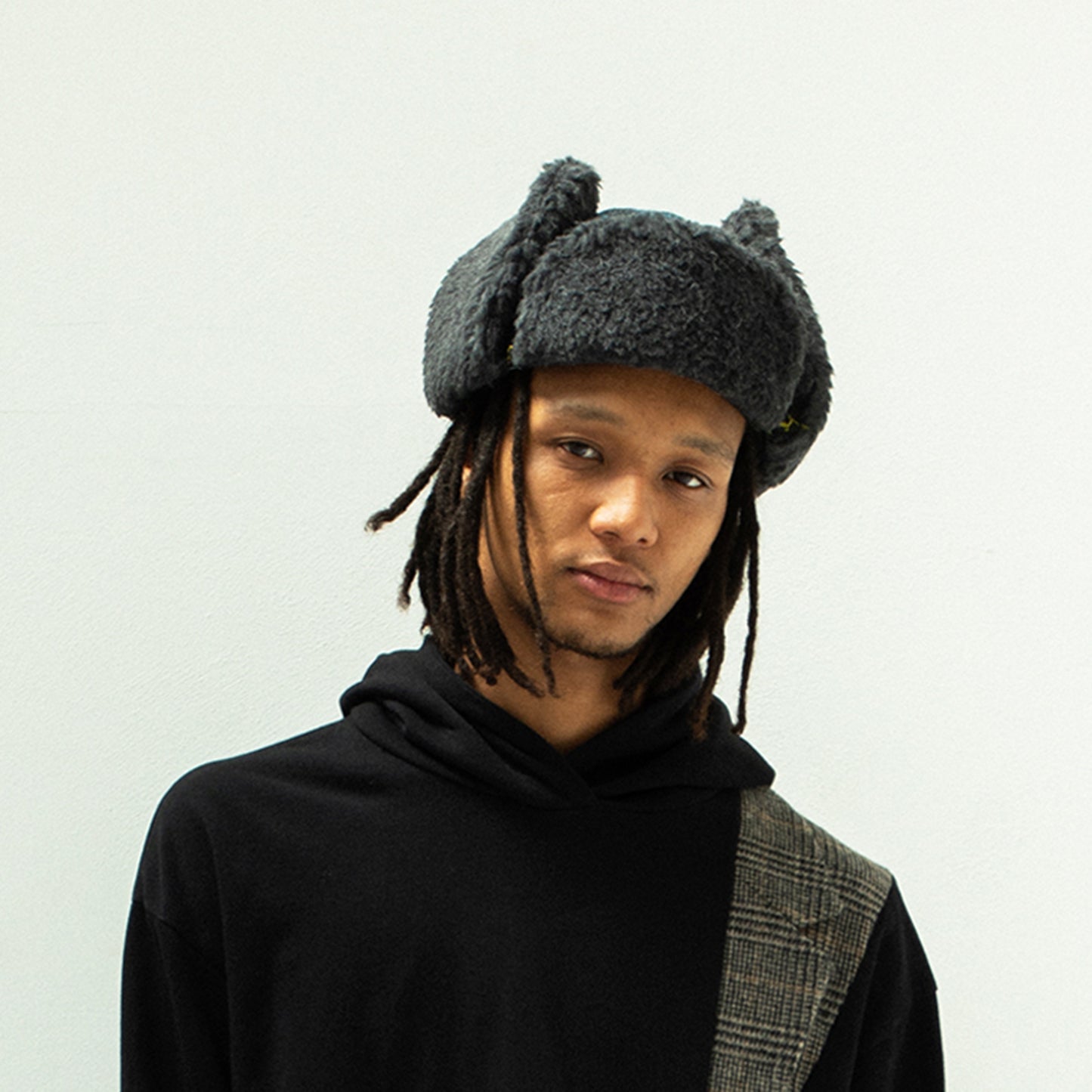STOF / 先行予約 WOOL CHECK RUSSIAN CAP - BLACK
