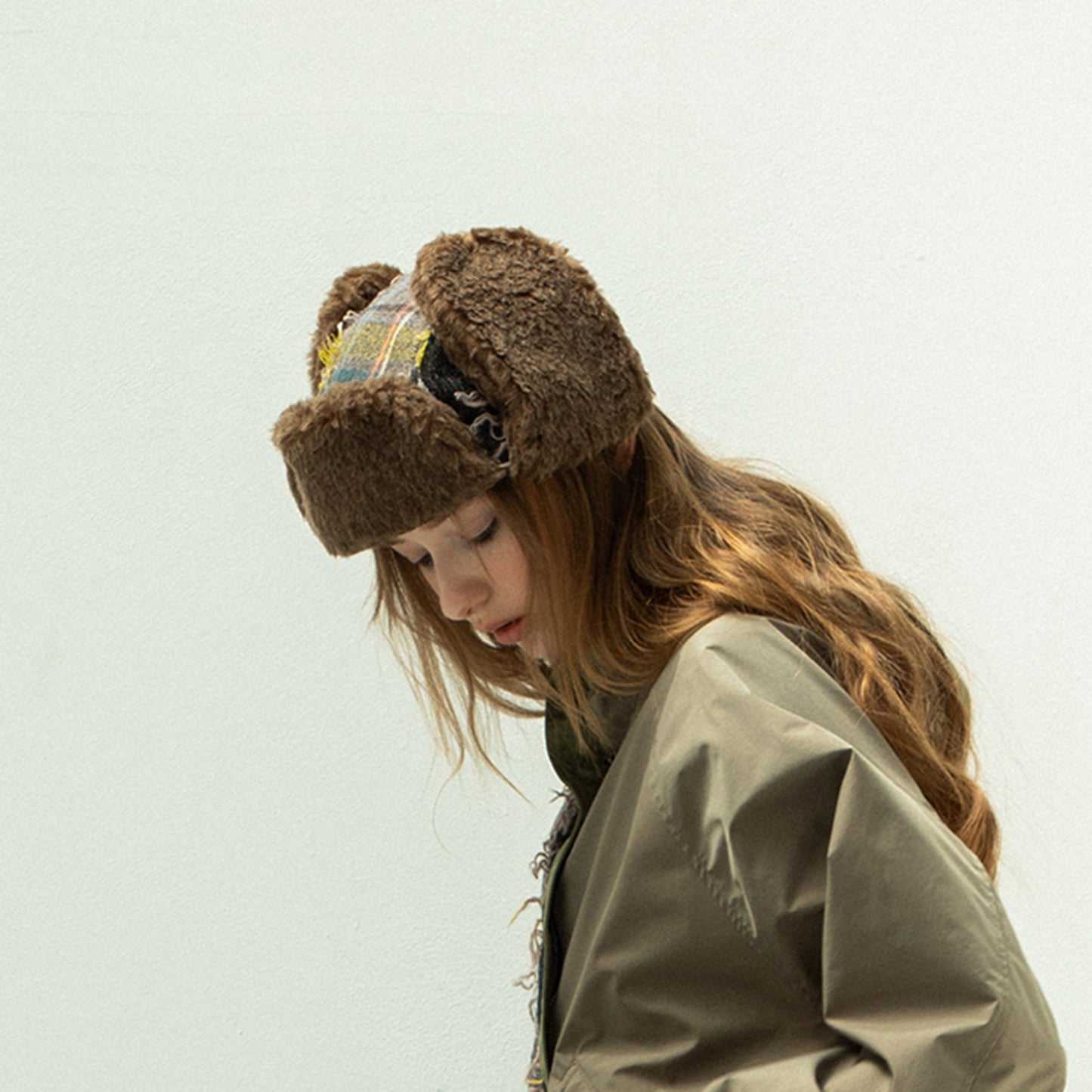 STOF / 先行予約 WOOL CHECK RUSSIAN CAP - BEIGE