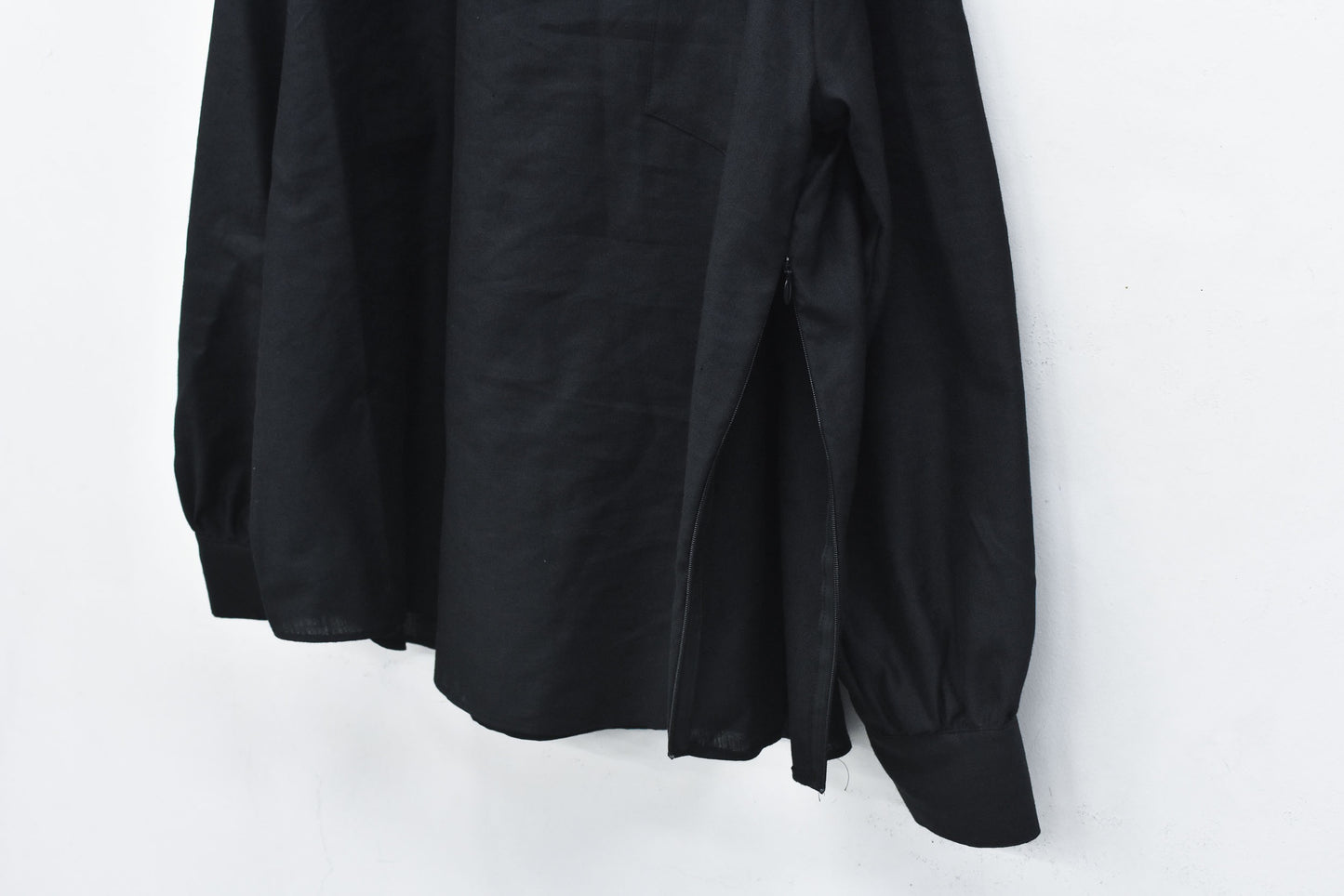 STOF / PEDESTRIAN STAND COLLAR SHIRT - BLACK