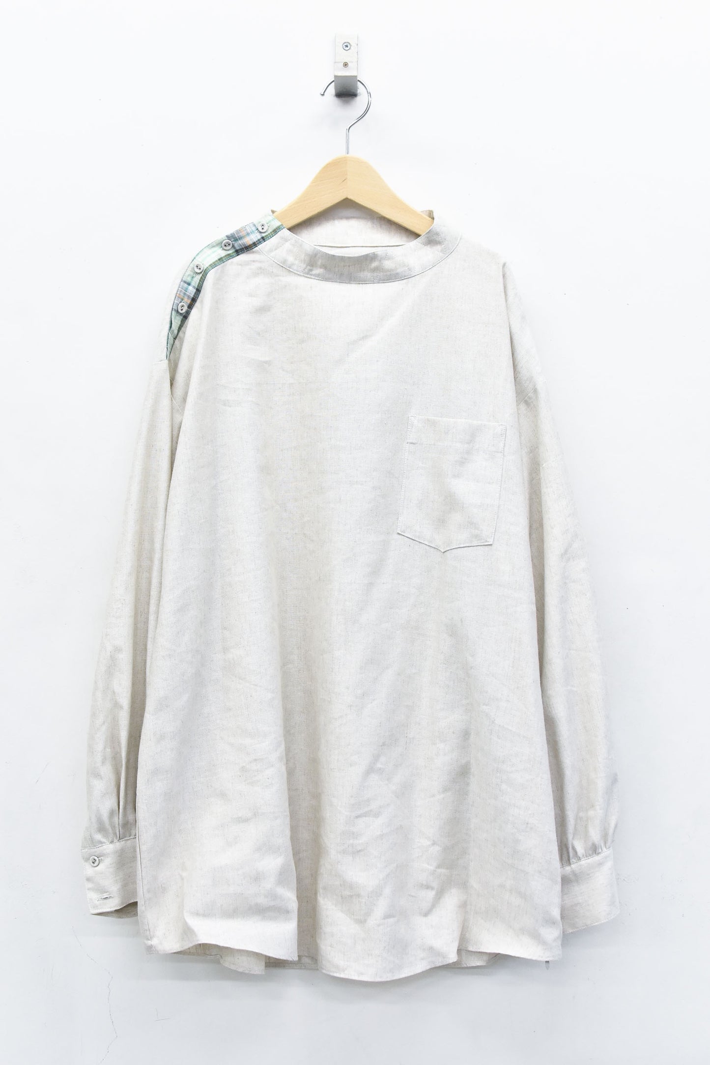STOF / PEDESTRIAN STAND COLLAR SHIRT - NATURAL
