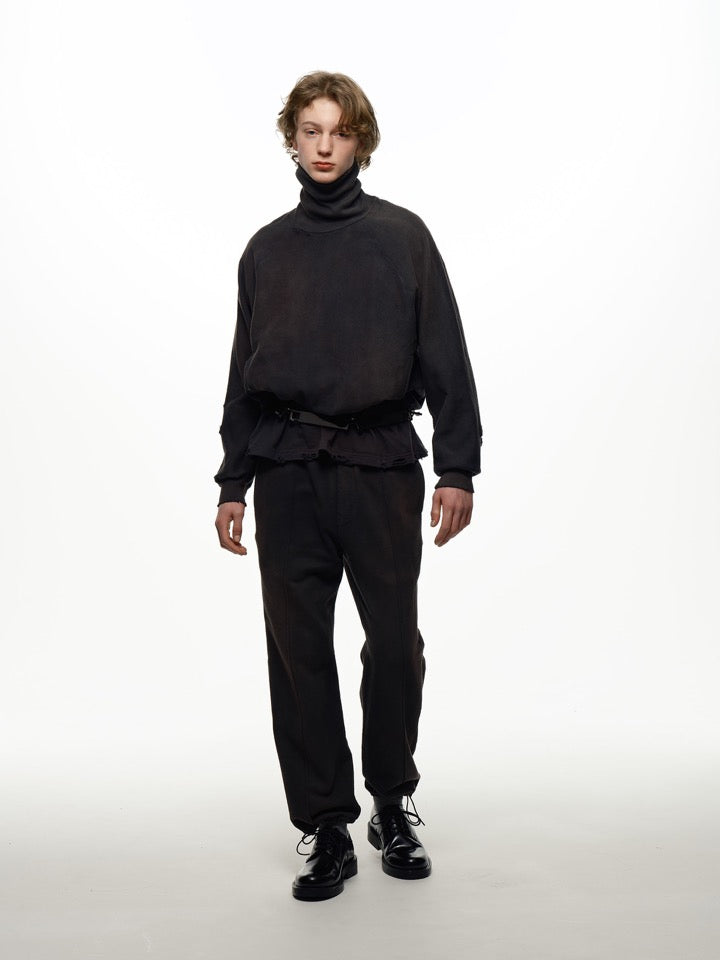THE JEAN PIERRE / Pigmentdye Dove Turtle Sweat Shirt - FADE BLACK