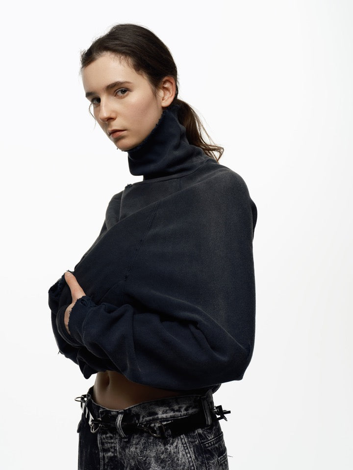THE JEAN PIERRE / Pigmentdye Dove Turtle Sweat Shirt - FADE BLACK