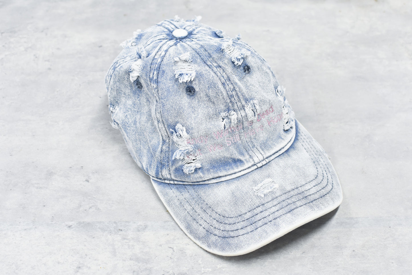 BODYSONG. / DAMAGED DENIM CAP THEME - BLUE