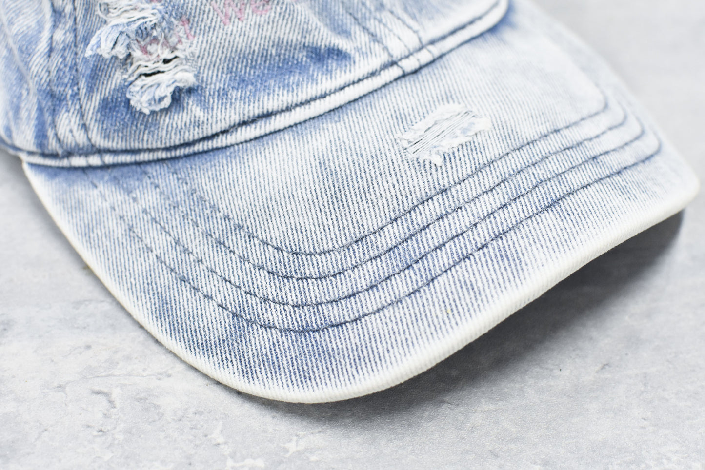 BODYSONG. / DAMAGED DENIM CAP THEME - BLUE