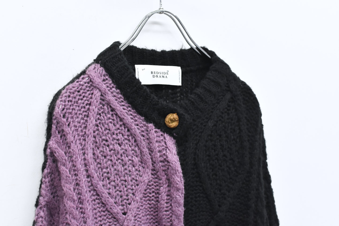 BEDSIDEDRAMA / 先行予約 PLAY Alan Mix Knit Coat - BLACK