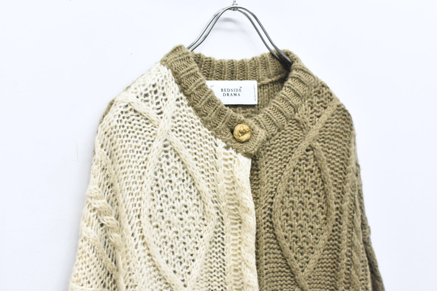BEDSIDEDRAMA / 先行予約 PLAY Alan Mix Knit Coat - MOSS