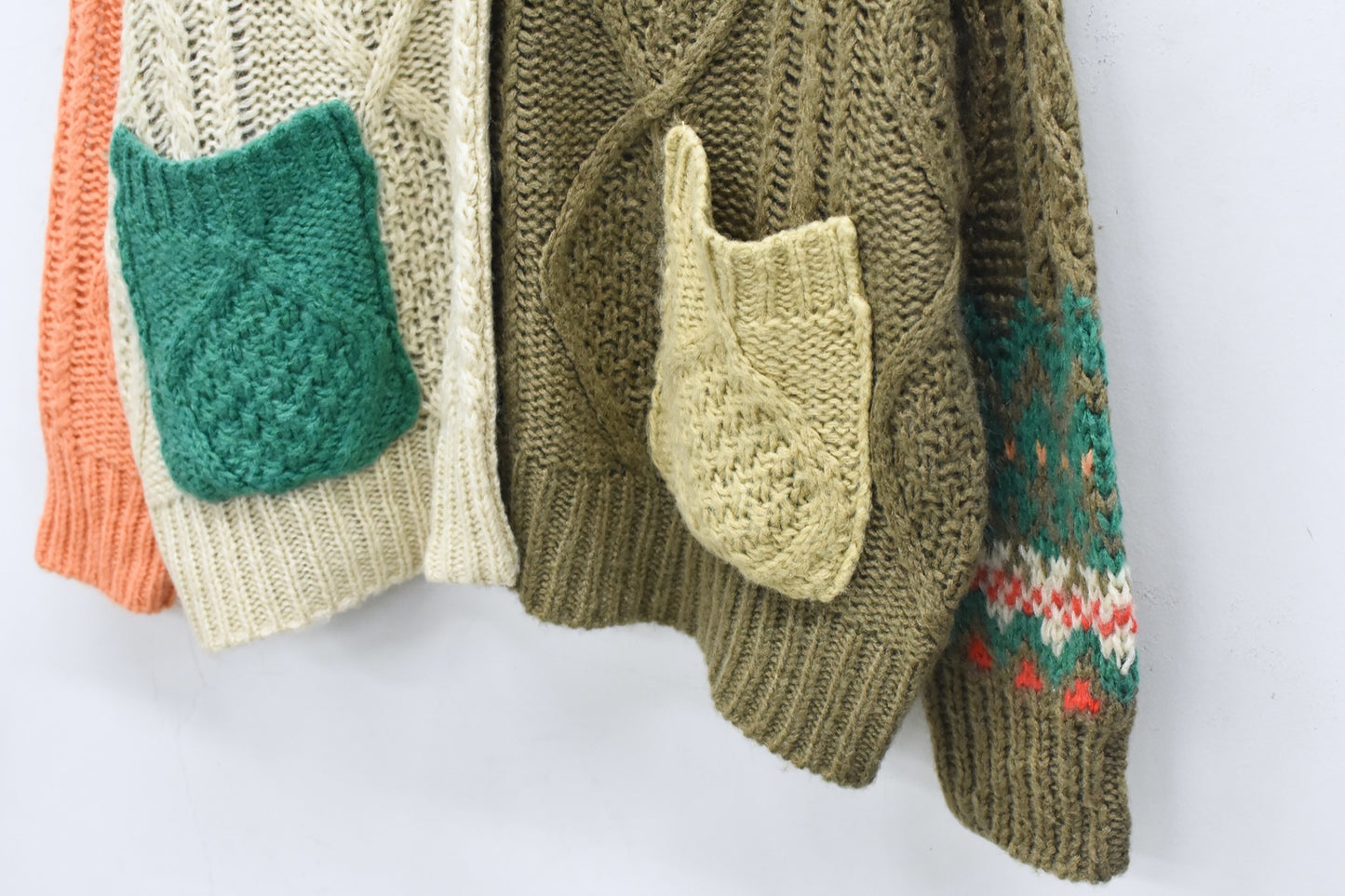 BEDSIDEDRAMA / 先行予約 PLAY Alan Mix Knit Coat - MOSS