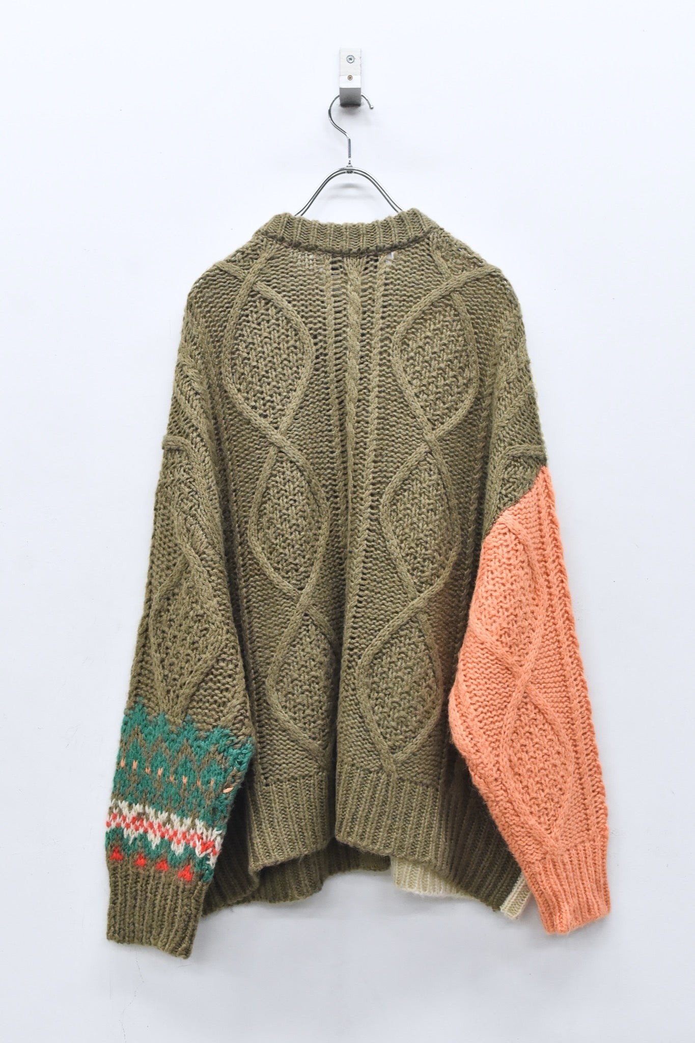 BEDSIDEDRAMA / 先行予約 PLAY Alan Mix Knit Coat - MOSS