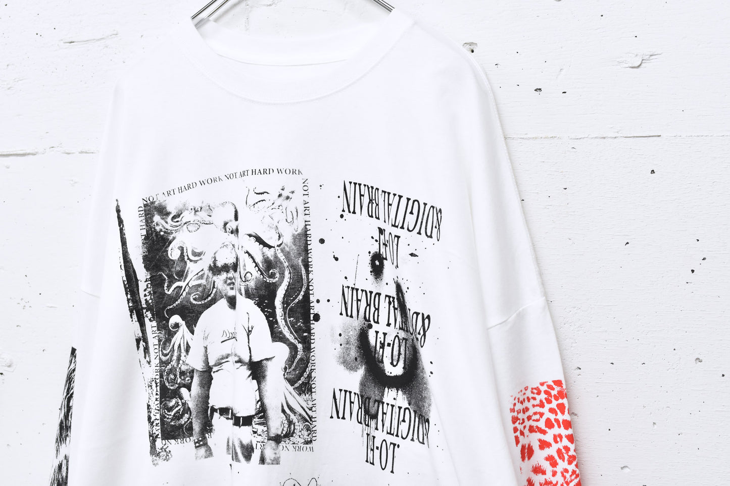 FUMEI / LO-FI & DIGITAL BRAIN L/S T-SHIRT - WHITE
