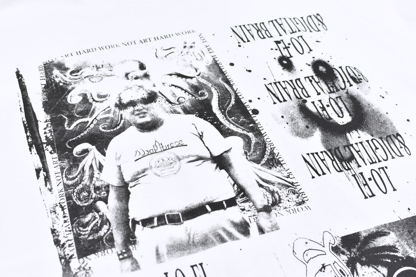 FUMEI / LO-FI & DIGITAL BRAIN L/S T-SHIRT - WHITE