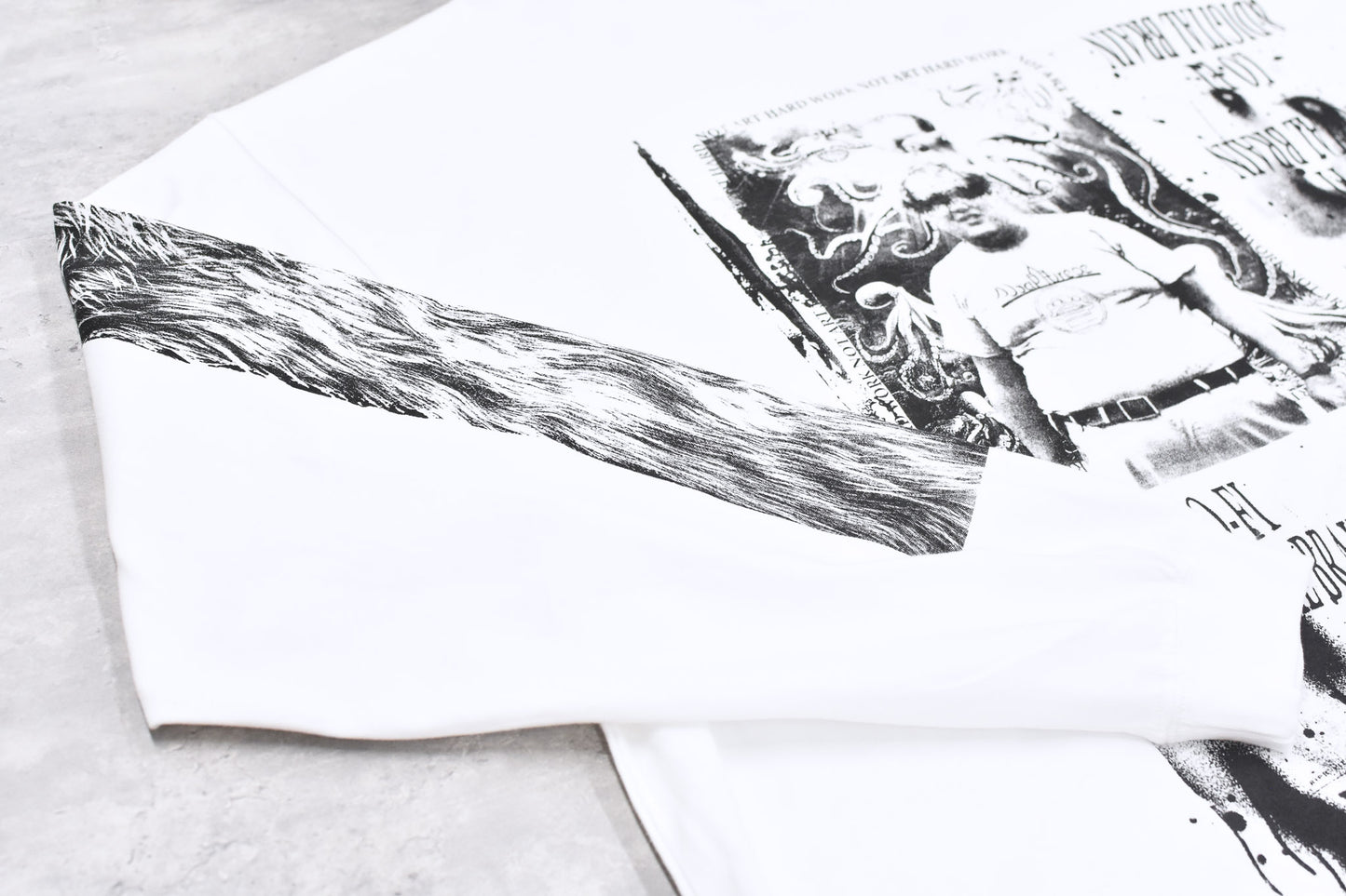 FUMEI / LO-FI & DIGITAL BRAIN L/S T-SHIRT - WHITE
