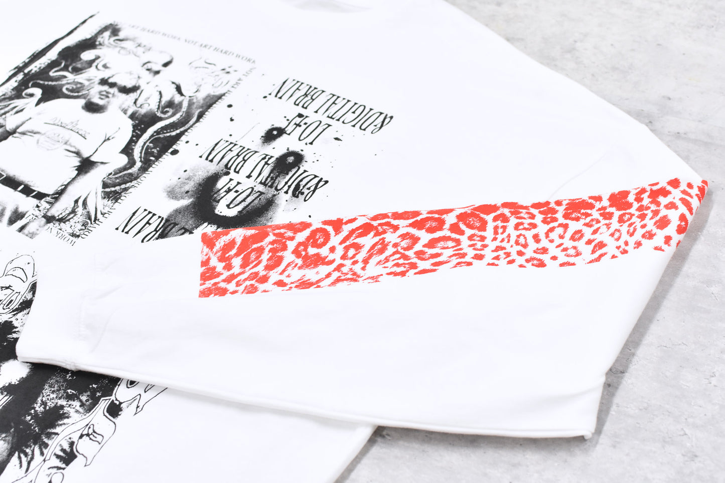 FUMEI / LO-FI & DIGITAL BRAIN L/S T-SHIRT - WHITE