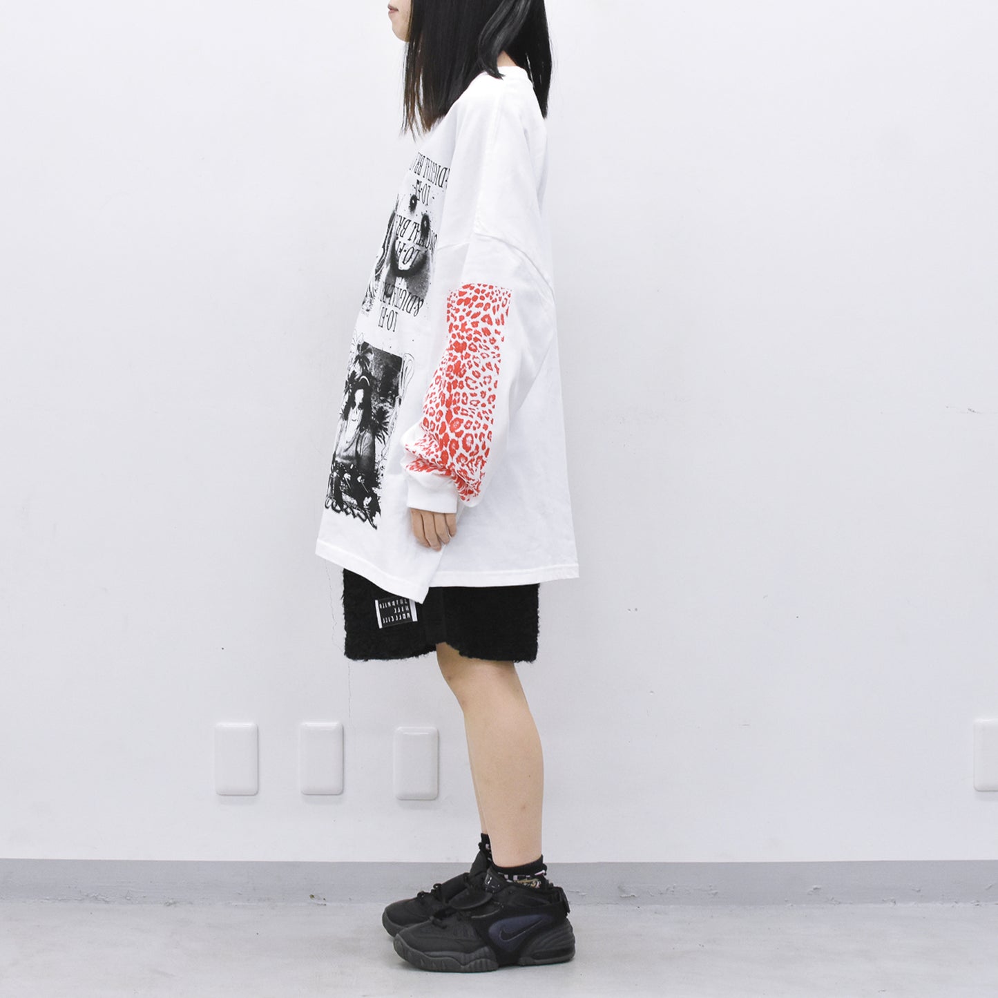 FUMEI / LO-FI & DIGITAL BRAIN L/S T-SHIRT - WHITE
