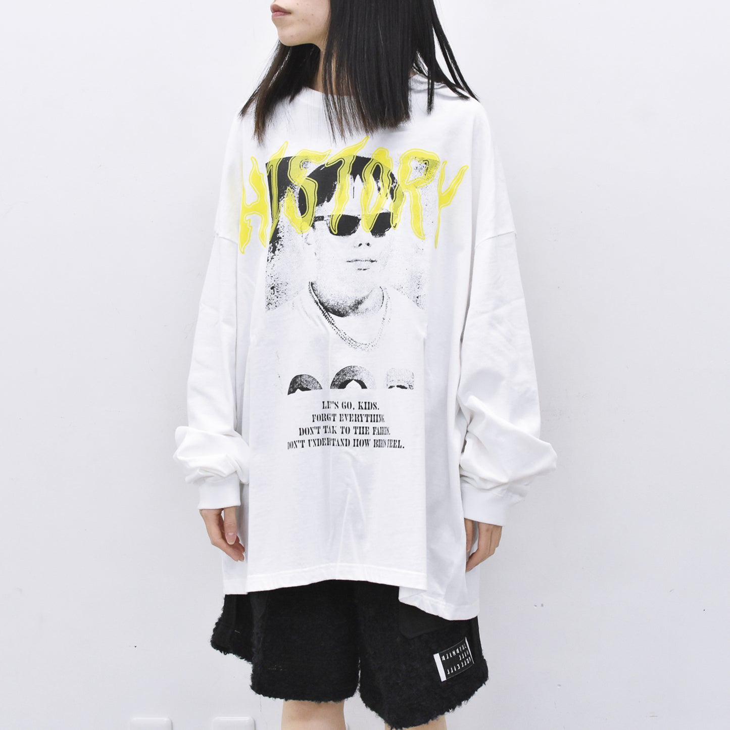 FUMEI / EVIL CAR L/S T-SHIRT - WHITE