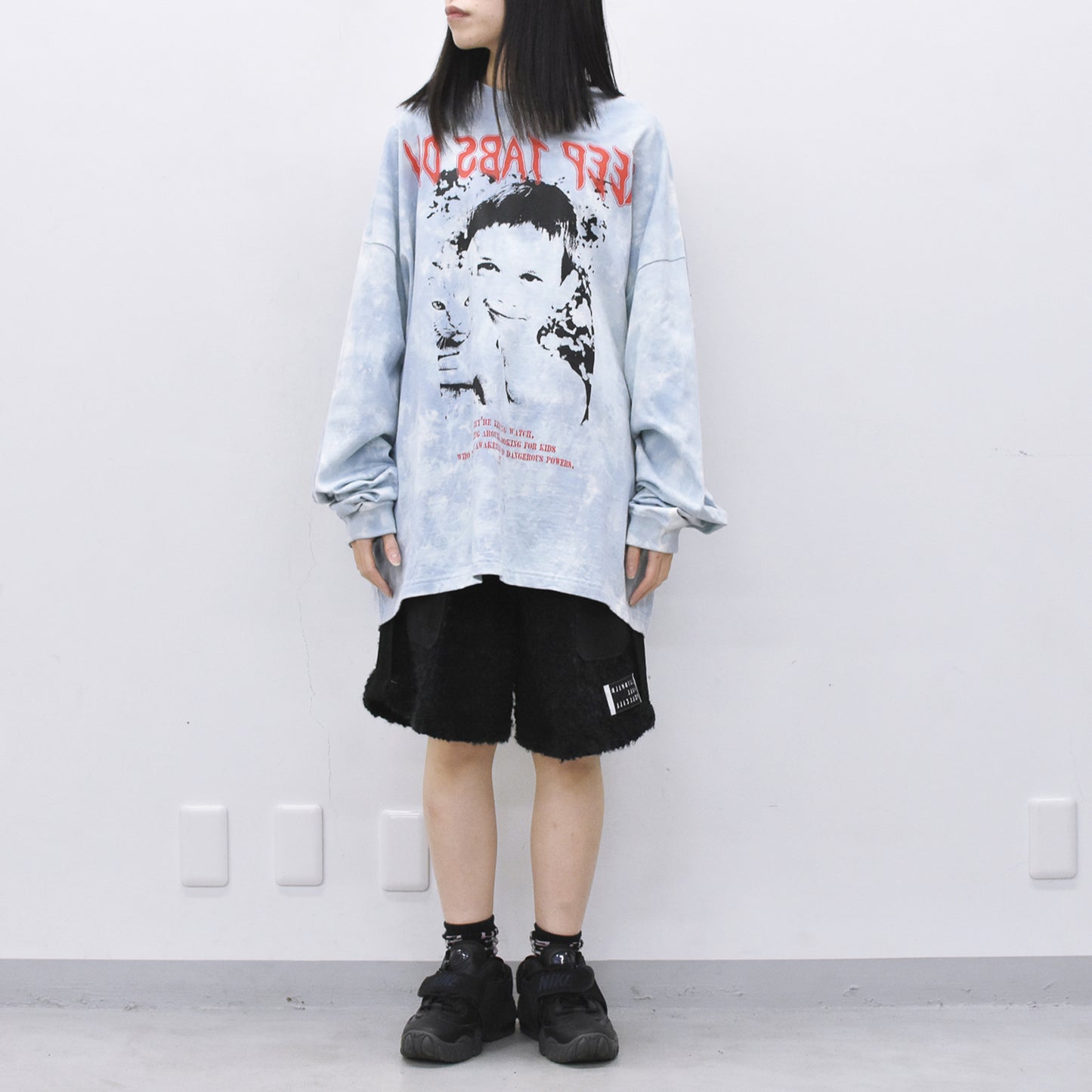 FUMEI / CAT? L/S T-SHIRT - BLUE