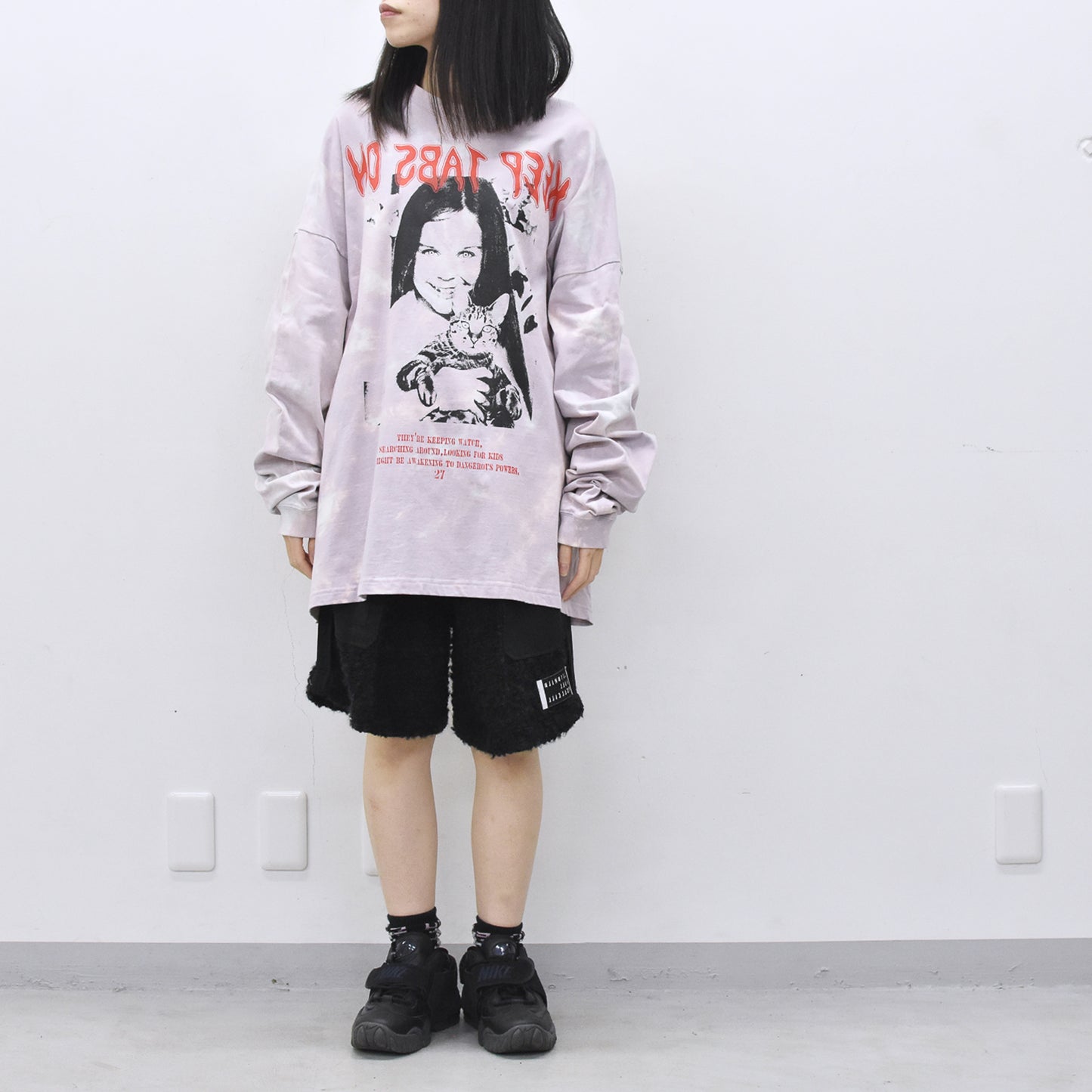 FUMEI / CAT? L/S T-SHIRT - PURPLE