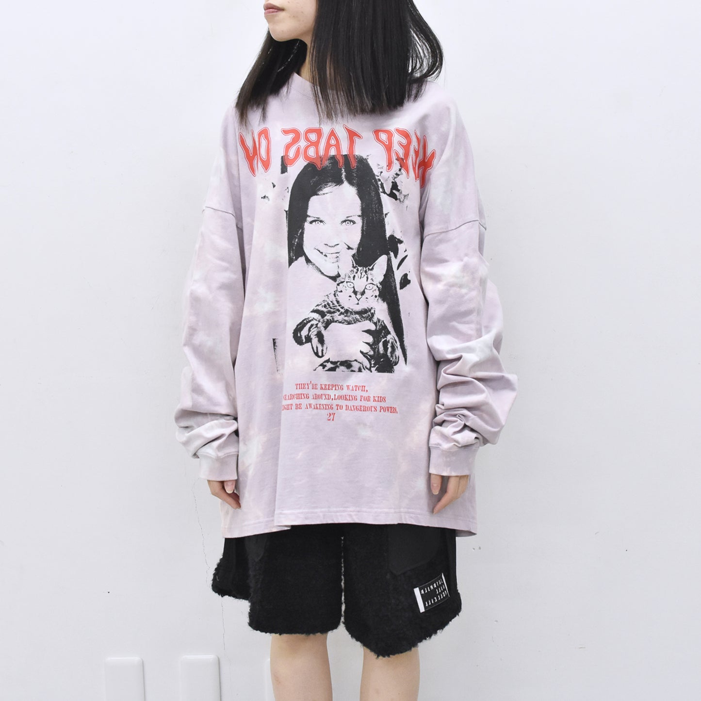 FUMEI / CAT? L/S T-SHIRT - PURPLE