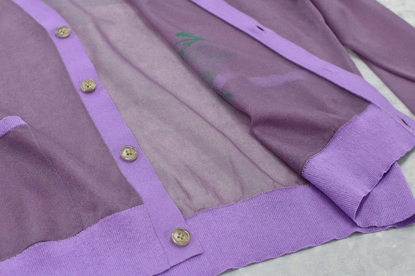 NewRose / Sheer Knit Cardigan Airbrush - ROSE PINK